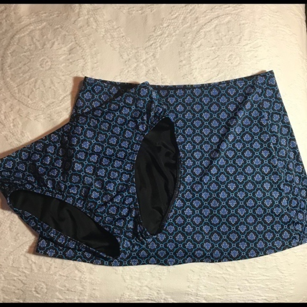 Swim Suit Mid Rise Hipster Swim Bottom with Skirt Cover-Up